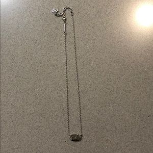 Kendra Scott Silver Drusy Necklace